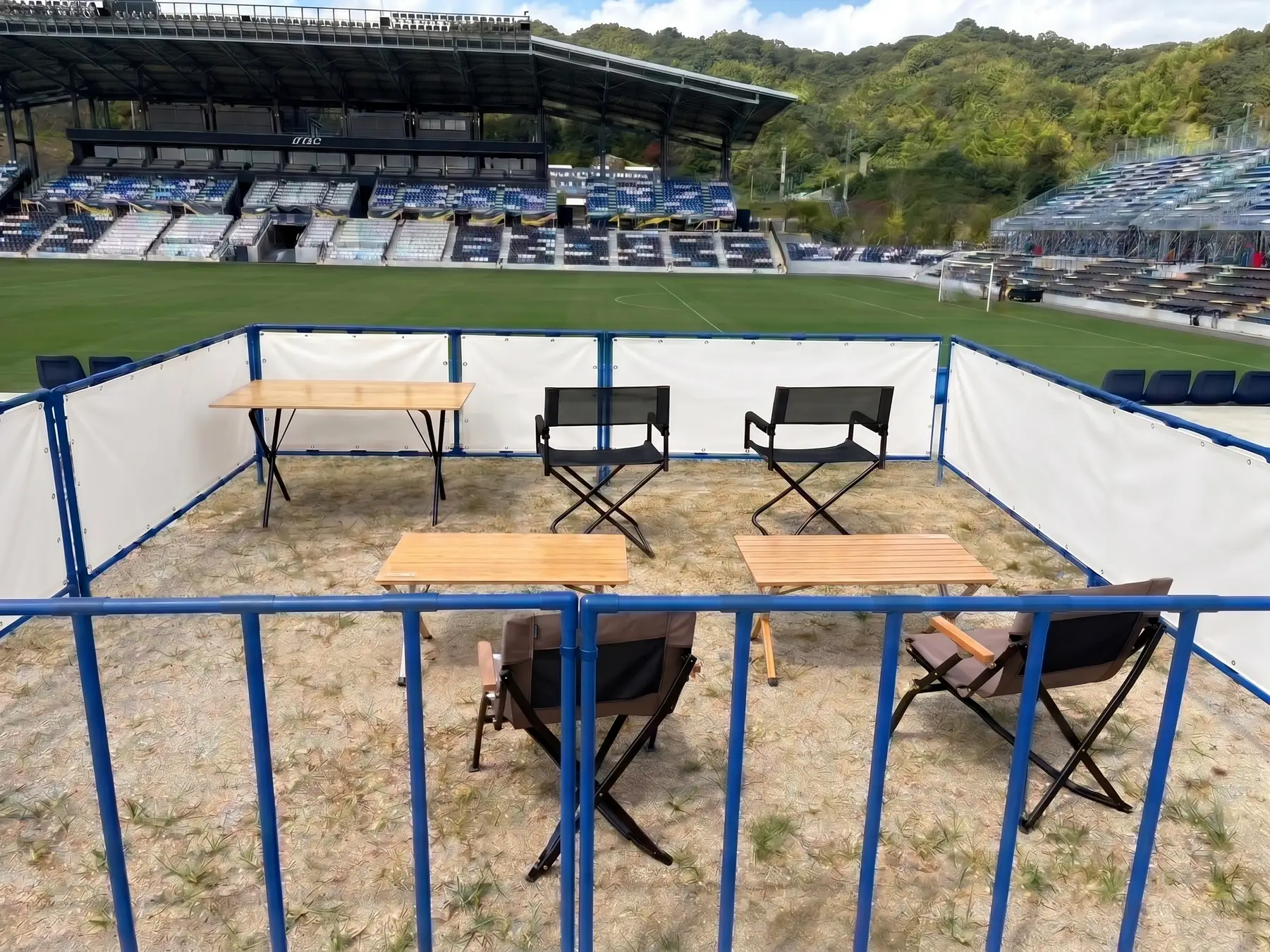 アシックス里山スタジアムの愛犬同伴席 設置イメージ